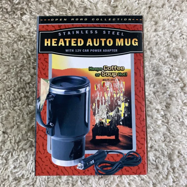 Heated Auto Mug Stainless Steel Travel Mug 14oz with 12V Car Power Adapter 3