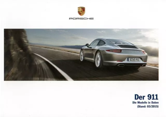 Porsche 911 Carrera Preisliste Prospekt brochure DEUTSCH 3/2015