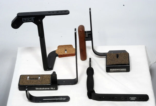 Lot of Metal Stroboframe Custom Brackets Camera  Flash Brackets AS-IS For Parts