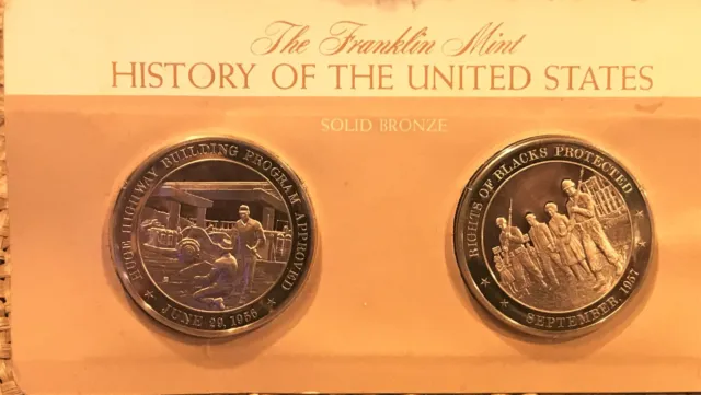 1956 & 1957 History of the United States Medals Set of 2 Bronze. Franklin Mint