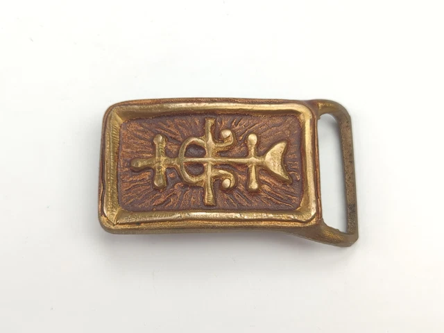 VTG RARE TECH Ether Guild PISCINEAN Solid Brass Modernist  display picture 2