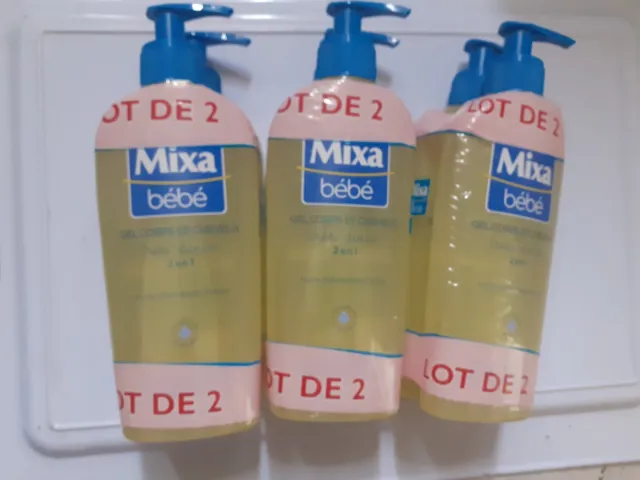 Mixa Bébé Gel Corps et Cheveux Très Doux 2en1 - 250 ml - 3 Lots de 2