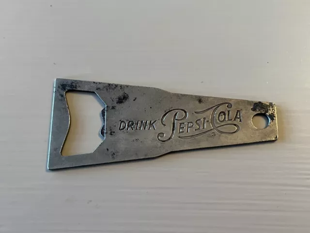 Vintage Drink Pepsi Cola Single Dot Flat Metal bottle opener 3.5” Ekco Chicago