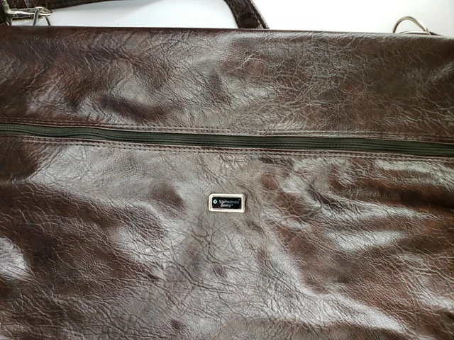 Samsonite Sonora 2 Suitcase Luggage Garment Bag Hanging Leather Vintage 1970s