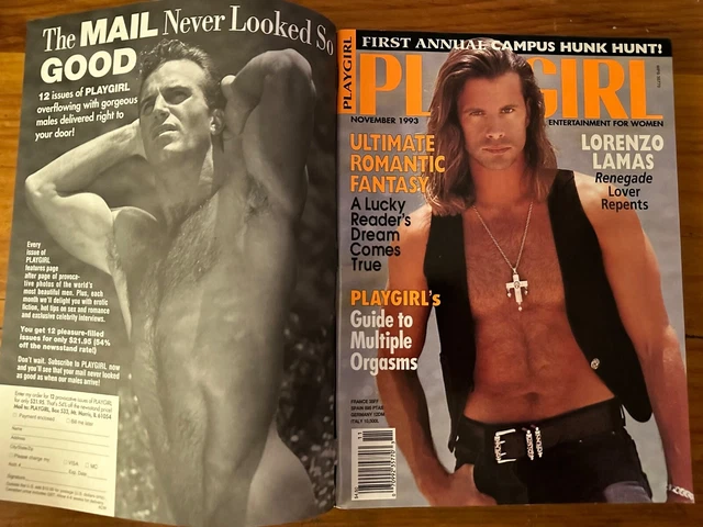 PLAYGIRL MAGAZINE NOVEMBER 1993 Lorenzo Lamas Bernie Kellish $19.99 -  PicClick