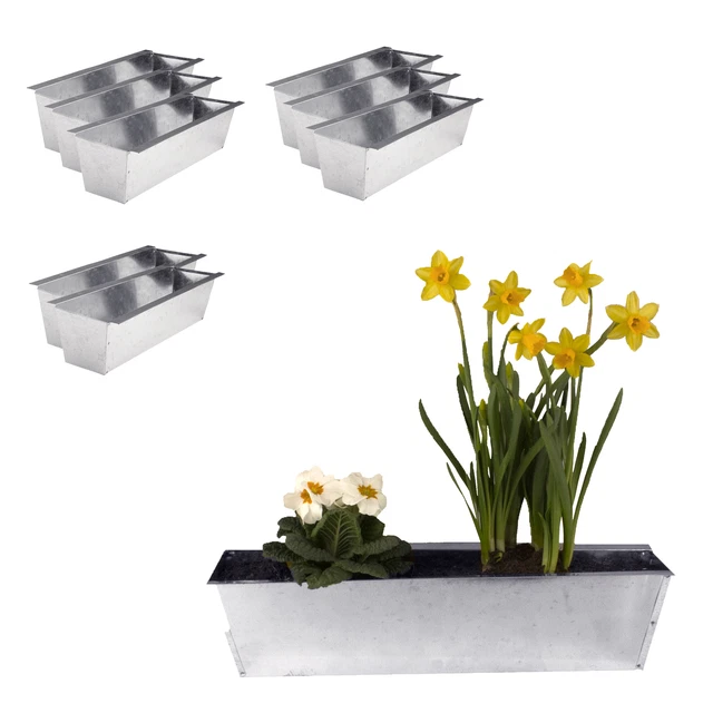 8x Zink Blumenkasten für Europaletten Einsatz Pflanzkasten Balkon Kübel 38cm