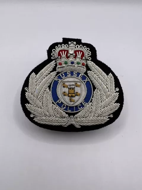 Sussex Police Embroidered Bullion Wire Hat Badge Sussex Police Replica Badge