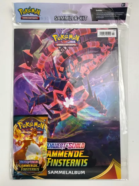 Pokemon Flammende Finsternis Sammler-Kit / Sammelalbum + Booster + Poster NEU