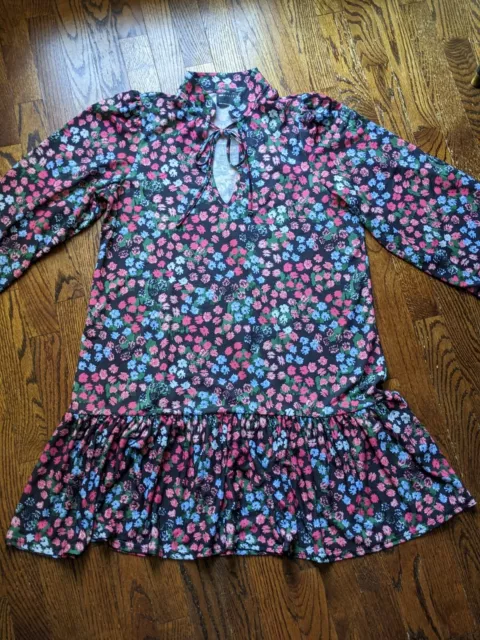 New ASOS Womens Size M 8 Tall Pink Red Blue Black Ditsy Floral Ruffle Midi Dress