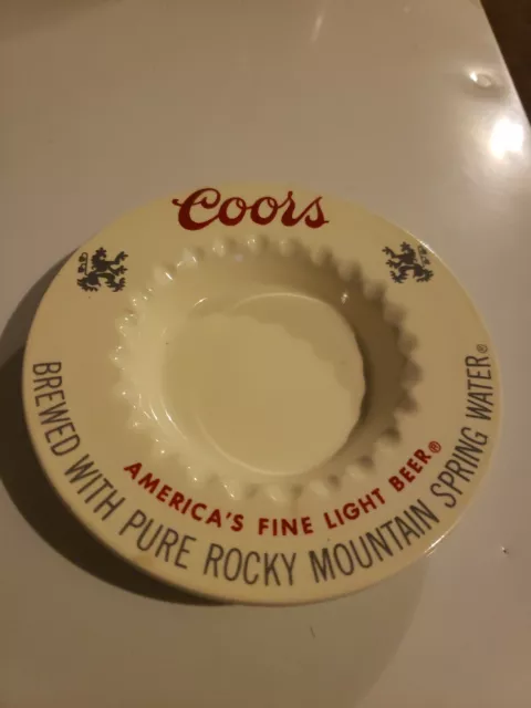 Coors "America's Fine Light Beer" Rocky Mountain Spring  Water Ceramic Ashtray