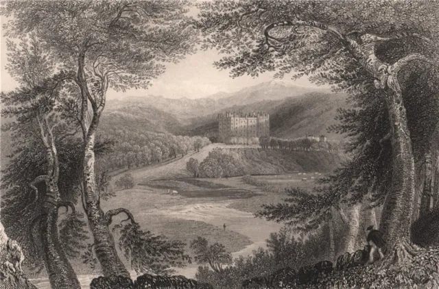 Drumlanrig Castle. Dumfries-shire. Scotland. BARTLETT 1838 old antique print
