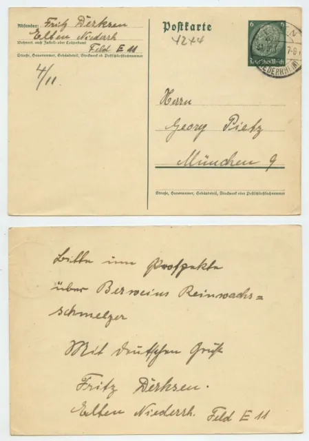 106752 - Ganzsache P 226 - Postkarte - Elten 31.10.1936 nach München
