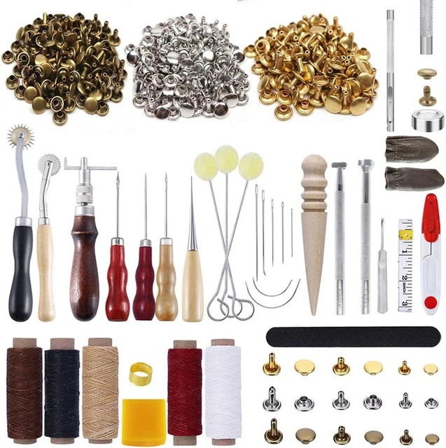 CARMOTTER Lot De 4 Outils Coupe Biseautés Cuir - Largeurs 4/6/8/10mm - Acier Inoxydable
