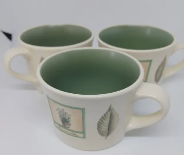 SET OF 3 Pfaltzgraff Portfolio Naturewood Coffee Tea Mugs Cups 2.75 Made In USA
