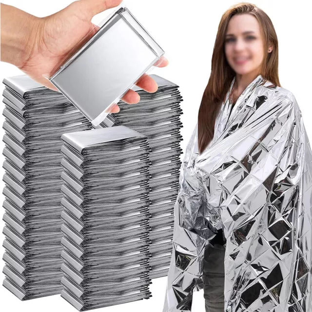 Lots Emergency Mylar Thermal Blankets Space Blanket Survival Camping Blanket USA