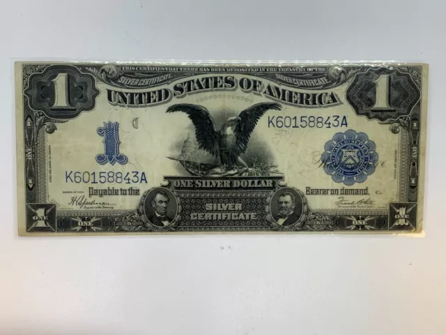 Series 1899 Black Eagle $1 Silver Certificate Note VF Details - Laminated