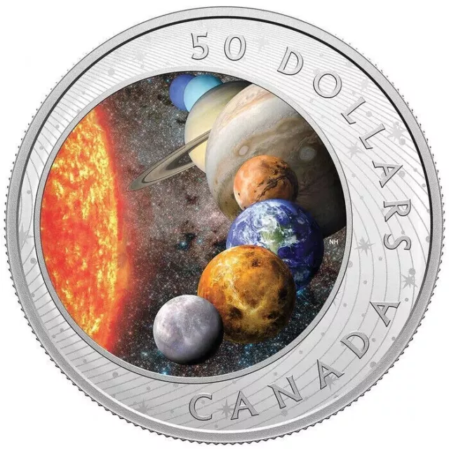 2021 RCM $50 5Oz Fine Silver Coin - The Solar System (Mintage 1250)