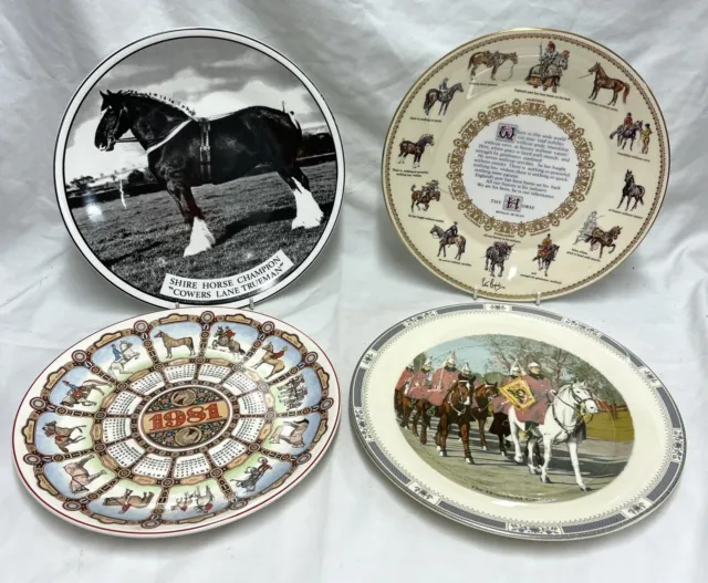 Lot of Vintage Decorative Horse Equestrian China Plates Aynsley Wedgwood x4