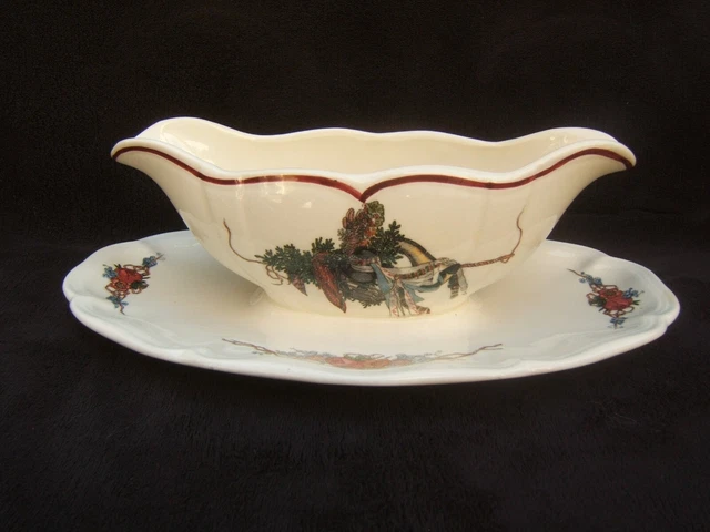 Ancienne Saucière Faience Obernai H. LOUX faiencerie Sarreguemines