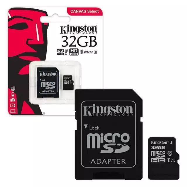 Kingston TF Memory Card 8GB 16GB 32GB 64GB SD Micro SDHC UHS-I Class10 80MB/s 3