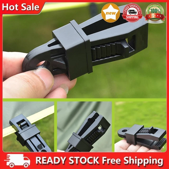 20pcs Outdoor Large Canopy Wind Rope Clamps Windproof Tent Clips (Black)
