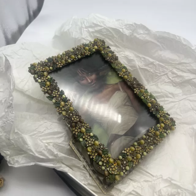 Gorgeous TIZO Picture Photo Frame Rhinestone Crystal catseye Jeweled Enamel