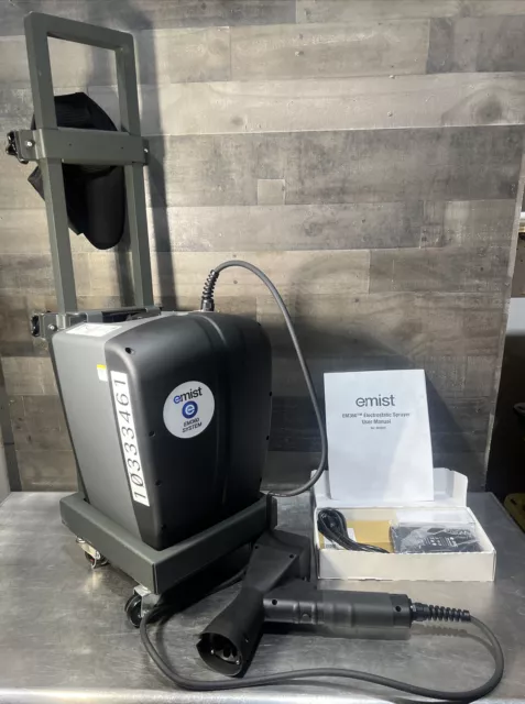 Emist EM360 Electrostatic Disinfectant Sprayer Cordless Roller Cart. Used Supply