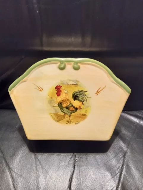 Gibson Design Royal Rooster Napkin Holder 5" Height China Dinner Ware 7-1/4...