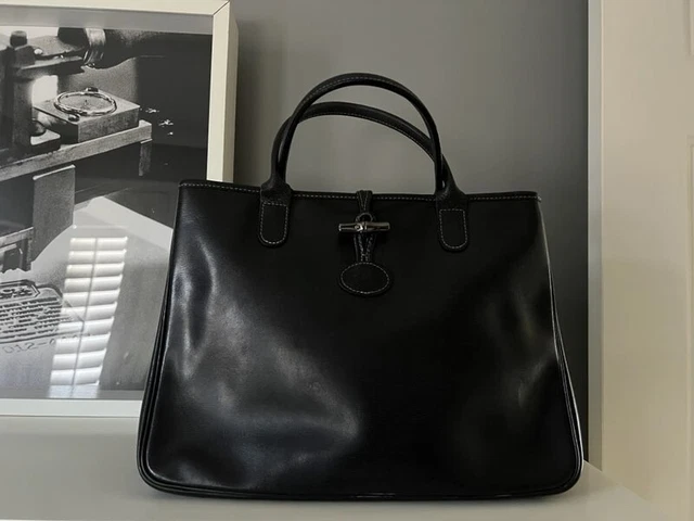 Longchamp Roseau Black Leather Handbag