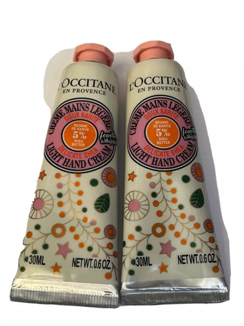 L'OCCITANE Delicate Shea Light Hand Cream (Travel Size) Ltd Edition 30ml Duo