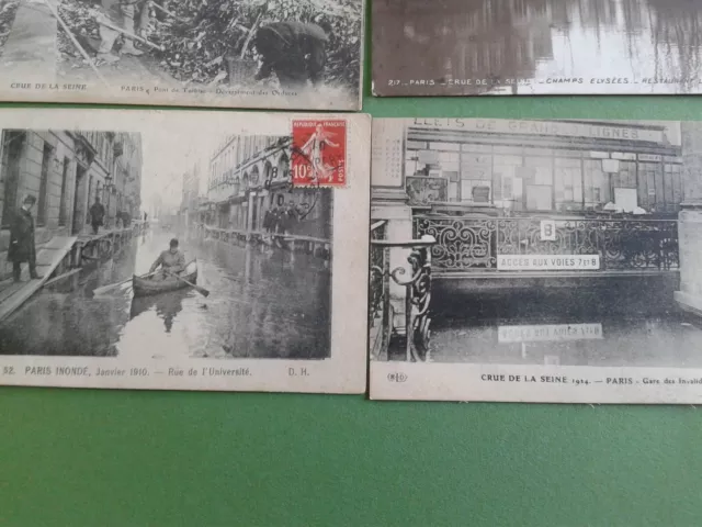 7 cartes postales anciennes les inondations de 1910 Paris 3