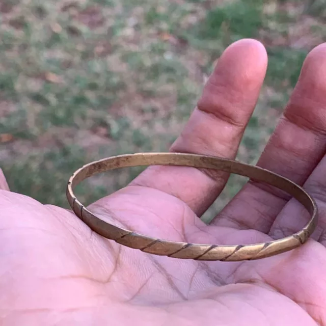 Very Old Rare Ancient Viking Bracelet Bronze Twisted Artefact Authentic Amazing