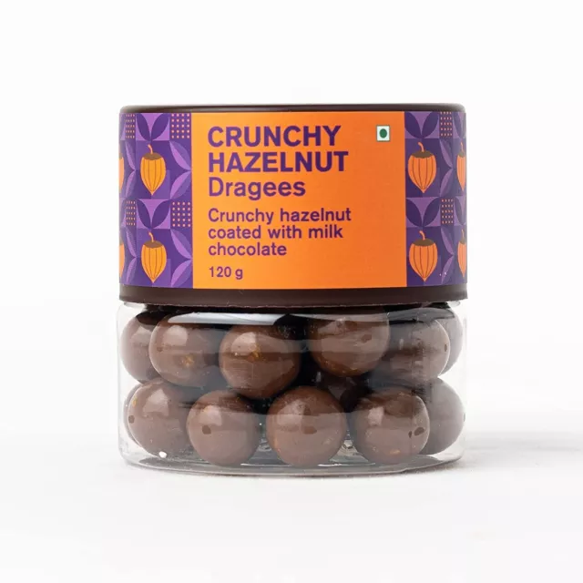 Crunchy Hazelnut Coated With  Milk Chocolate Dragees Jar (120gm x Pack of 2) 2