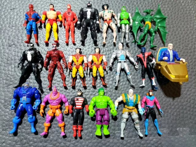 Lot Of Vintage 1990’s Marvel X -Men Toy Biz Superhero Action Figures And Weapons