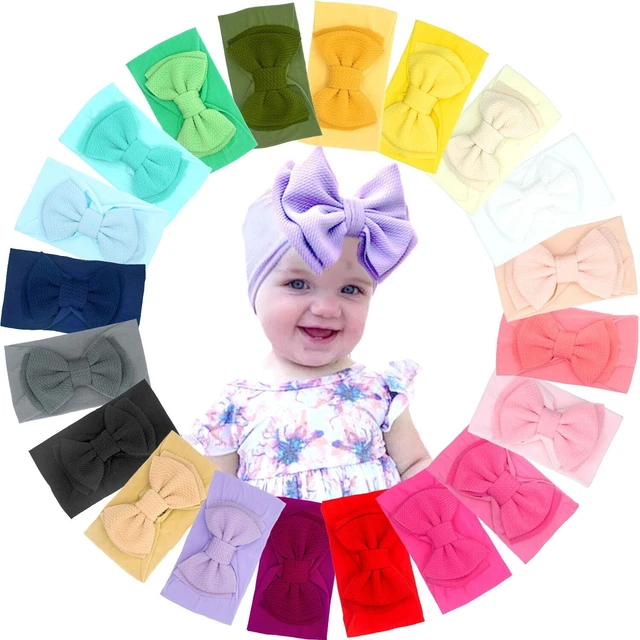 Lot De 4 Bandeaux Cheveux Pour Bébé Fille 0-5 Ans - Avec Fleurs 3D Et Perles, Taille Unique