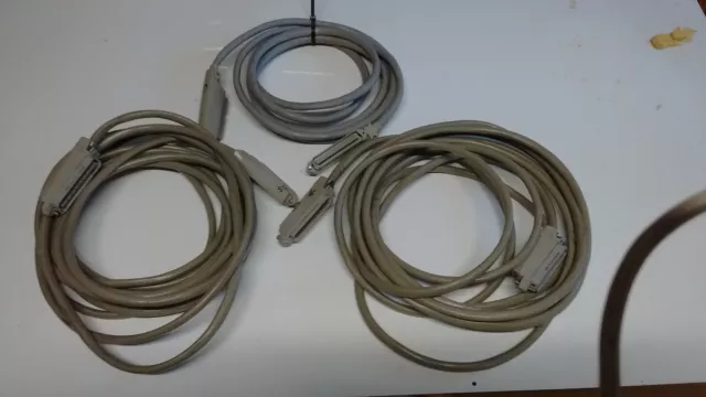 Lote de 25 pares de cables telefónicos con anfenol de 90 grados de macho a hembra