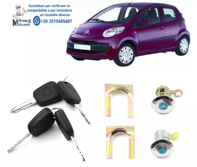 Citroen C1  Cilindretto Bussolotto Nottolino Con Chiave Porta Sinistra Destra