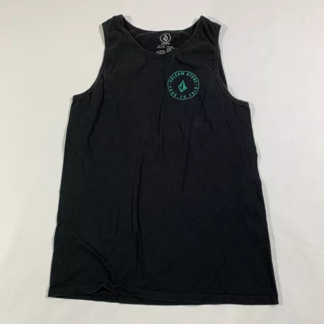 Volcom Tank Top Mens Large Black Sleeveless T Shirt Graphic Logo Jersey Cotton