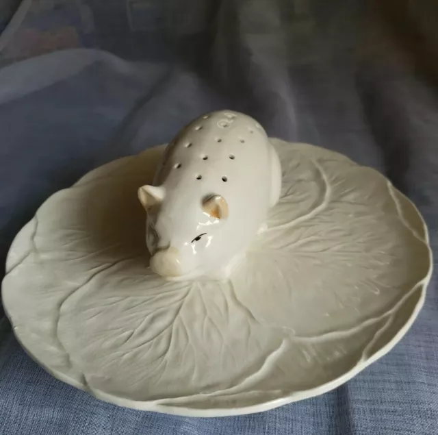 Vintage Majolica Style Pig Hors D'ouvrest Plate Canape Platter