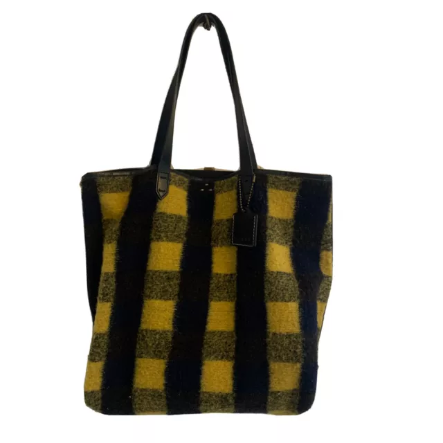 Kelsi Dagger Brooklyn 'Commuter' Buffalo Plaid Flannel Yellow & Black Tote $170