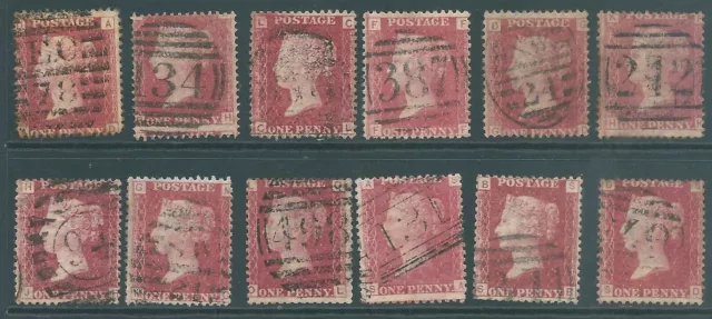 GB 1864 Queen Victoria Penny Red Plate 92 letterings for reconstruction SG43