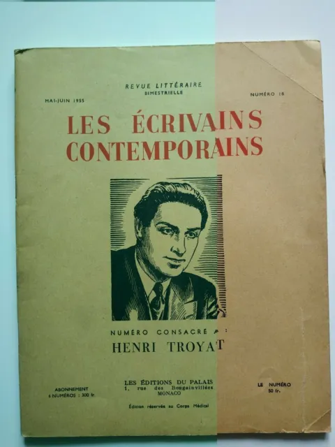 1955, " HENRI TROYAT ",LES ÉCRIVAINS CONTEMPORAINS,N° 18,POUCHKINE, litterature