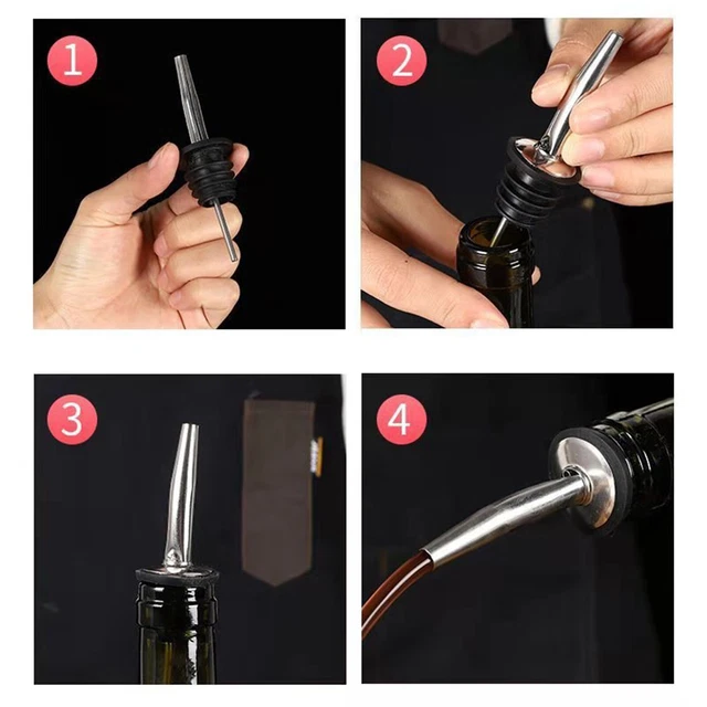 12x Derramador de licor Aderezo para ensaladas Plata Aceite de cocina Tapa contra el polvo Accesorios Barras