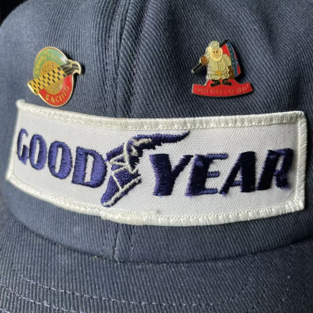 Swingster USA Made Good Year Goodyear Racing Hat SnapBack Patch Vintage 80s Pins