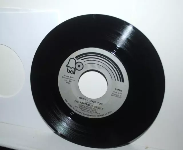 THE PARTRIDGE FAMILY, I THINK I LOVE YOU, 45 rpm record, Bell B
