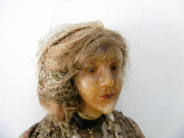 RARE ET BELLE POUPÉE ANCIENNE EN CIRE XIXème TOUT D'ORIGINE