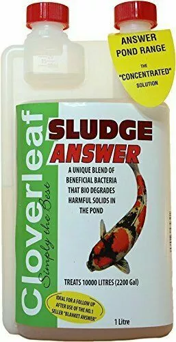 Cloverleaf Sludge Answer 1000ml 1L Sludge Buster Pond Water Treatment Removes