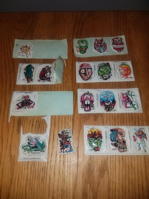 1979 Topps Monsticker Panels lot Puffy Stickers Monster Horror Gore Crazy👾
