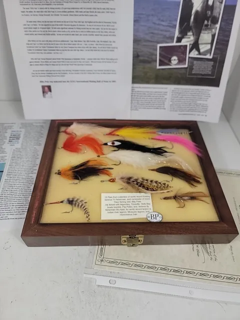 x12 tarpon flies fly fishing legend Tibor BILLY PATE Flies w/COA wood glass case