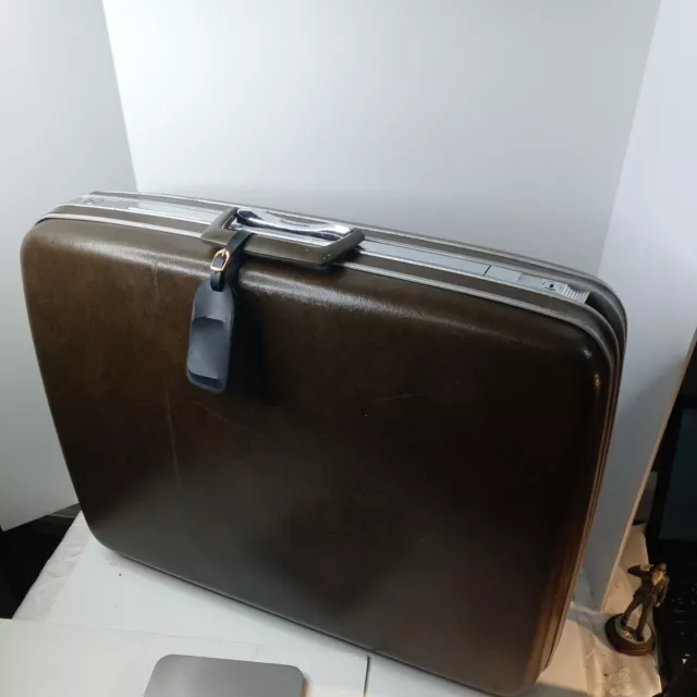 Vintage Samsonite Silhouette Brown Hard Case Suitcase Luggage No Keys